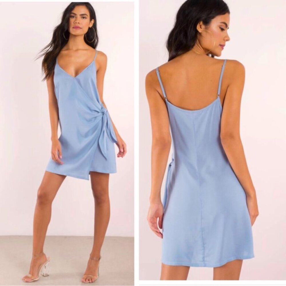 Naked Zebra NEW Cross Over Side Tie Wrap Mini Dress Shift V-Neck Drapey Side Zip
